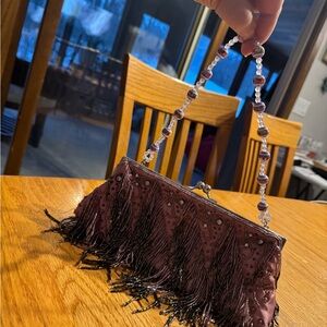 Elegant Beaded Fringe Evening Bag